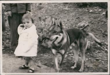 Mystras. Little girl with a dog