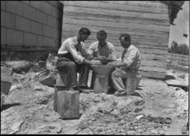 Pnyx Excavations. Washing pottery