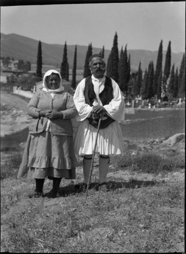 Saronic Islands, Poros. Anastasis Doukas and wife