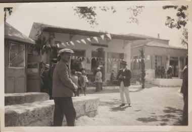 Old Corinth. Dedication of museum. Flags