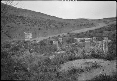 Boeotia, Thebes. Greek temple and Byzantine church