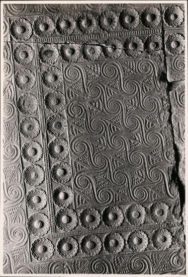 Orchomenos. Carved ceiling slab.