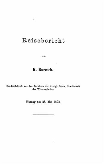 Reiseberichte [im Gebiete des alten Lydien] / von K. Buresch.