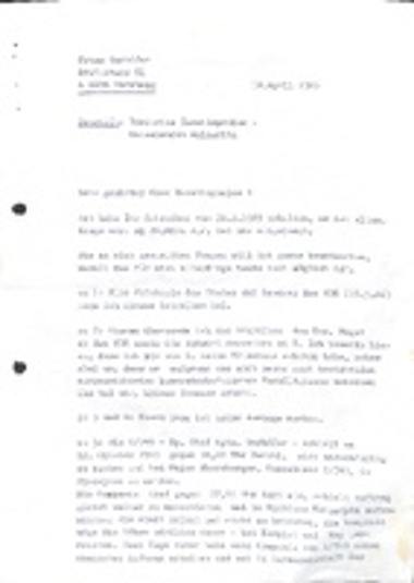 Απαντητική επιστολή Franz Garhofer στην από 28/2/1983 επιστολή του Δ. Κανελλόπουλου.