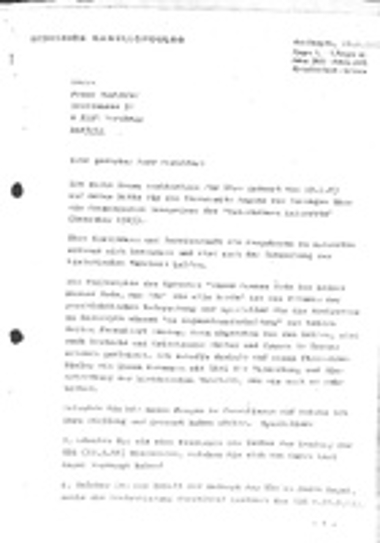 Απαντητική επιστολή Δ. Κανελλόπουλου  στην από 15/1/1983 επιστολή του Franz Garhofer