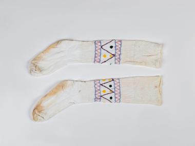 PAIR OF WOMEN’S SOCKS OF THE TRADITIONAL COSTUME OF METAXADES, THRACE