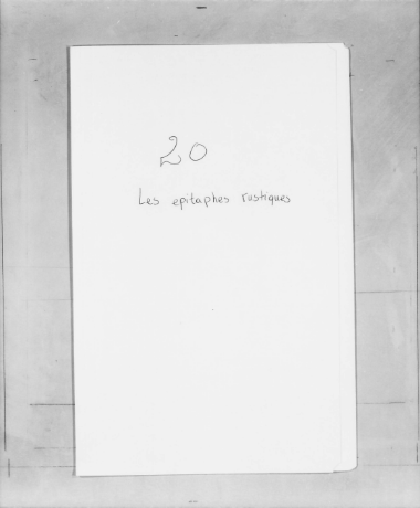 Microfilm: Les epitaphes rustiques