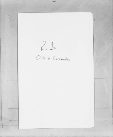 Microfilm: Ode a Cassandre