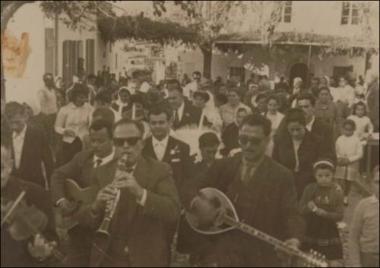 Chios Island (Lithi), 1960: Musicians in a wedding