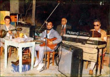 Chios Island (Karies), 1986: A musician folk band