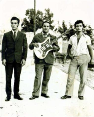 Chios Island (Potamia), 1974: Musicians in the village