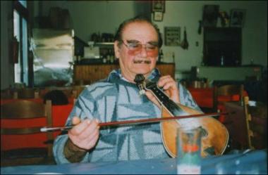 Lemnos Island (Tsimandria), 1998:The musician Athanasios Kotsinadelis