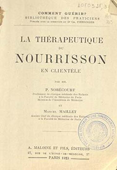 La therapetique du nourrisson en clientele