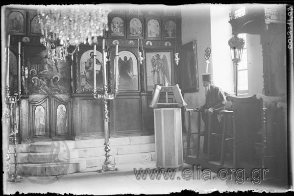 Interior view  of a temple.