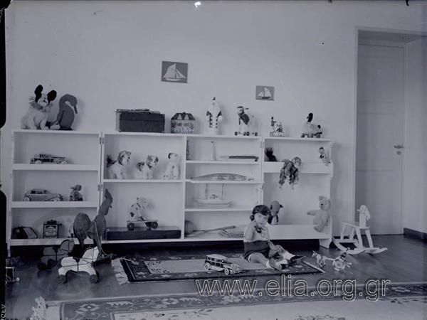 The children's room in the Petros Empedoklis' house in Psychico.