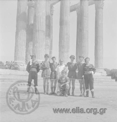 Pyrrhich dance at the Temple of Olympian Zeus by the folk dance group of Giorgos Kousiadis.