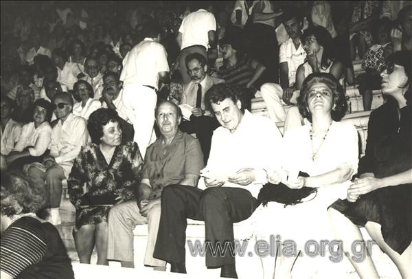 Mikis Theodorakis as a spectator in the Herodes Atticus Theatre