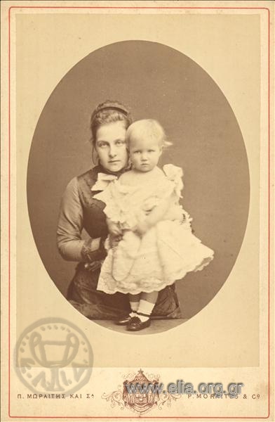 Queen Olga with a princelet.