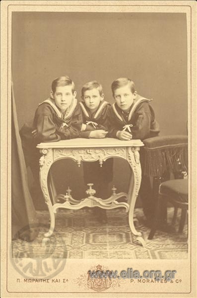 The three princes, sons of Georgios I and Queen Olga.