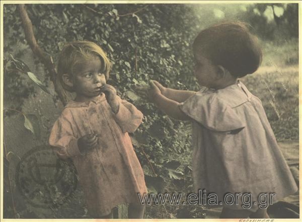 Two girls playing