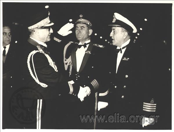 Regent G. Zoïtakis greeting navy officers