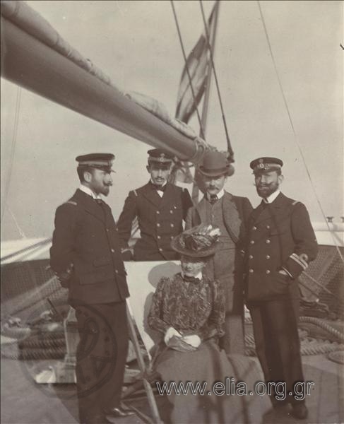 Sofoklis Dousmanis in company on board a ship of the Royal Navy