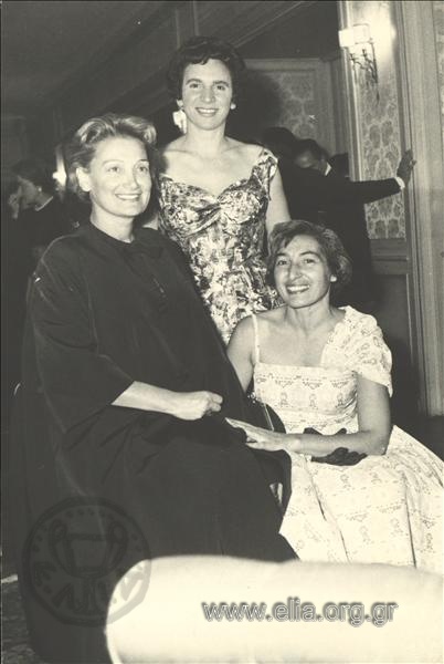 Amalia Fleming with friends in a society event