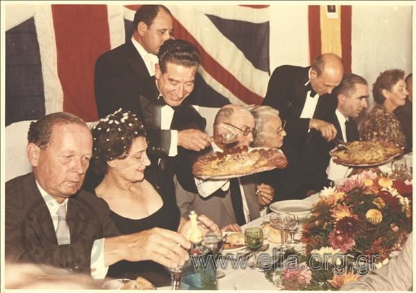 Amalia Fleming at a formal lunch.