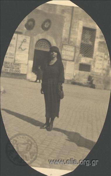 Woman on a square