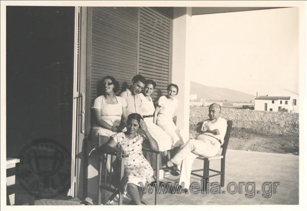 Thrasos Kastanakis, Elpida and Eleni Chalkousi with friends