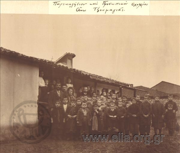 The students and staff of the School at a chapel