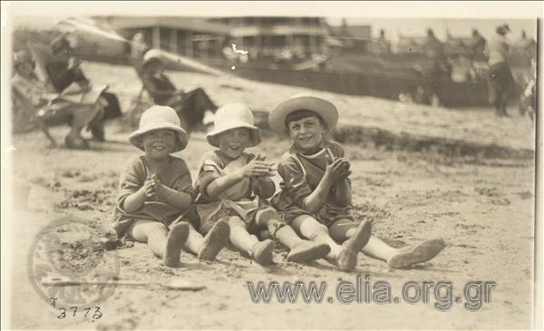 Little Georgios G. Vasileiadis on the beach