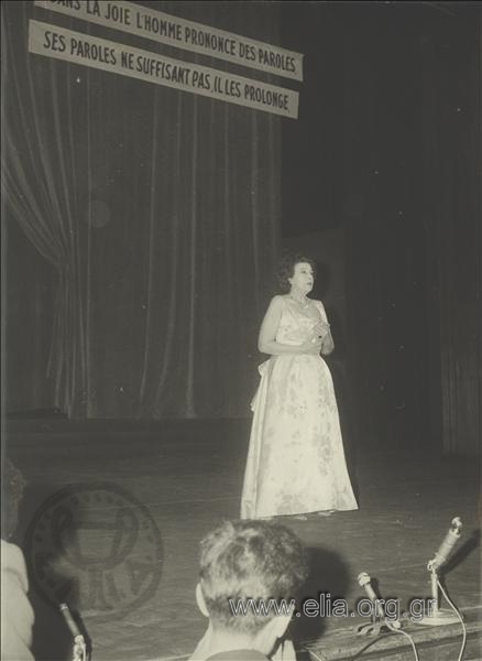 Katina Paxinou at the Thèâtre des Champs Elysées.