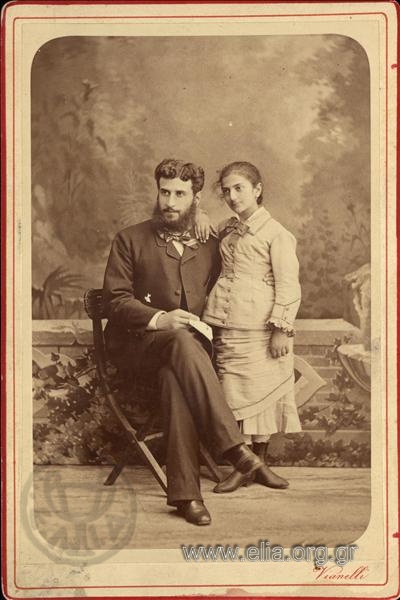 Ioannis Ar. Valaoritis as a student with his sister Olga