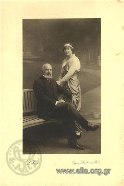 Ioannis Ar. Valaoritis with his elder daughter Eloïsia or Liza