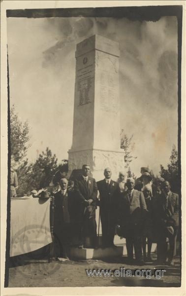 A. Vichos, member of the Athens Municipal Council, at a formal ceremony at a monument of the Greek Revolution