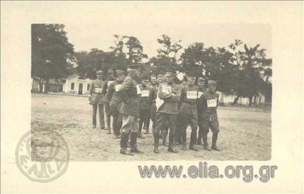 7th Olympic Games, Antwerp 1920. Competitors in firing with an army pistol (?).