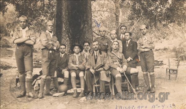 Pelos Katselis (middle, sitting down with a hat) as a scout.