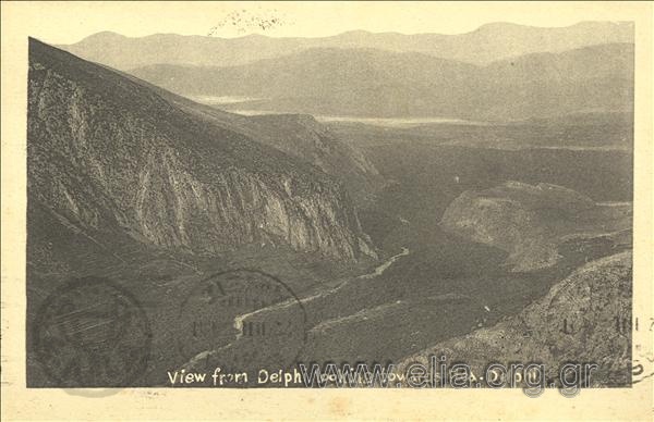 View from Delphi looking towards Itea. Delphi.