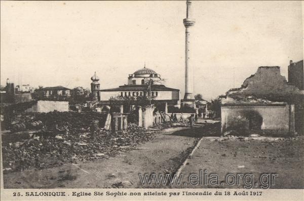 Salonique. Eglise Ste Sophie non atteinte par l' incendie du 18 Août 1917.