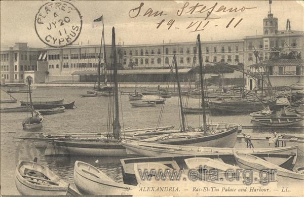 Alexandria. - Ras-El--Tin Palace and Harbour.