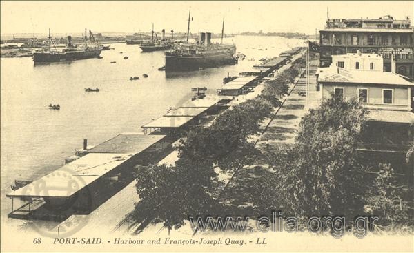 Port-Said. - Harbour and Francois-Joseph Quay..