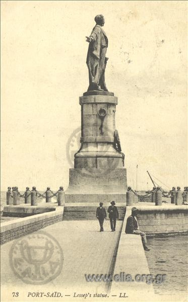 Port-Said. - Lessep's statue.