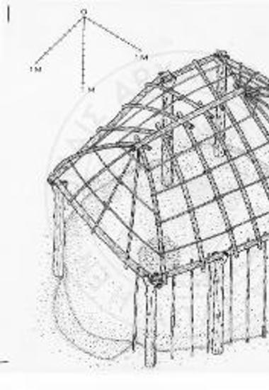 Αναπαράσταση σκελετού καλύβας 4-Α.