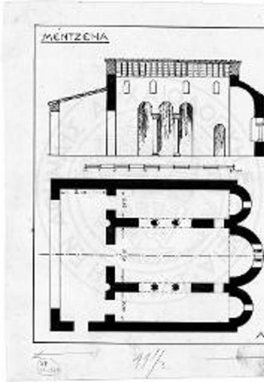 Κάτοψις και τομή της βασιλικής της Μέντζενας