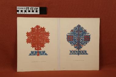 Ανάτυπο - δύο ανάτυπα φύλλα, τα οποία απεικονίζουν σχέδια από κεντήματα της Αστυπάλαιας