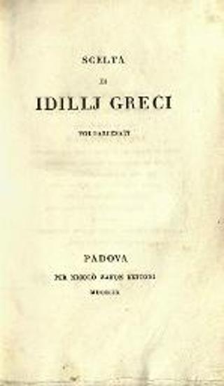 Scelta di Idillj Greci volgarizzati