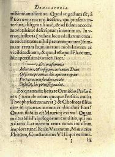 Θεοφύλακτος Σιμοκάττης. Theophylacti Simocattae... Historiae Mauricii... Georgii Phranzae... Chronicorum... À Iacobo Pontano Societatis Iesu..., Ingolstadt, ex Typographia Adami Sartorii, 1604.