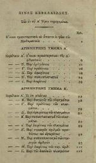 Κωνσταντῖνος Κούμας. Σειρᾶς Στοιχειώδους τῶν Μαθηματικῶν καὶ Φυσικῶν Πραγματειῶν.., τ. Α´, Βιέννη, Γεώργιος Βενδότης, 1807.