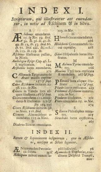 Αἰσχίνης ὁ Σωκρατικός. Aeshinis Socratici Dialogi tres Graece et Latine... vertit et notis illustravit Ioannes Clericus..., Ἄμστερνταμ, Petrus de Cour, 1711.